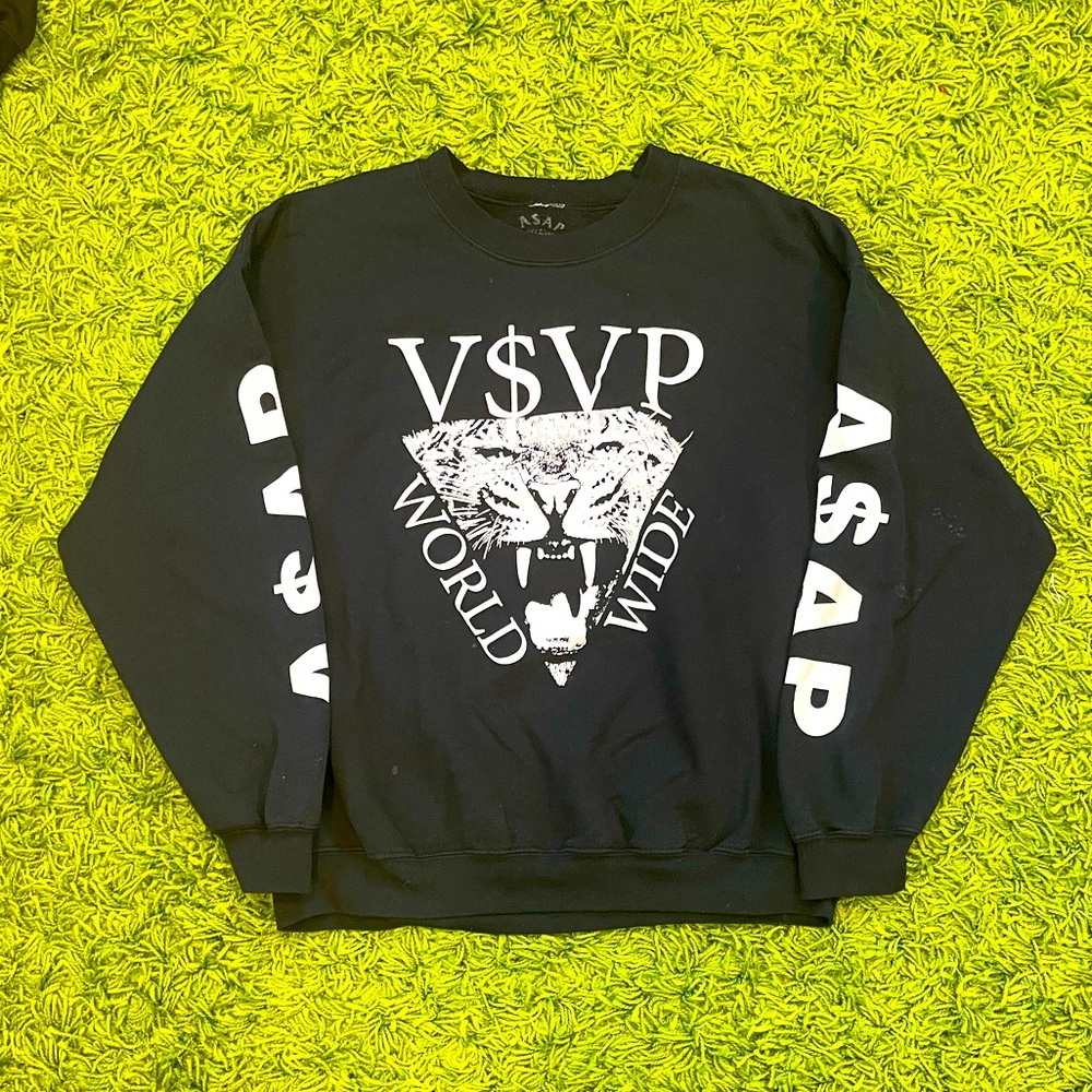 A$AP rocky black graphic crewneck